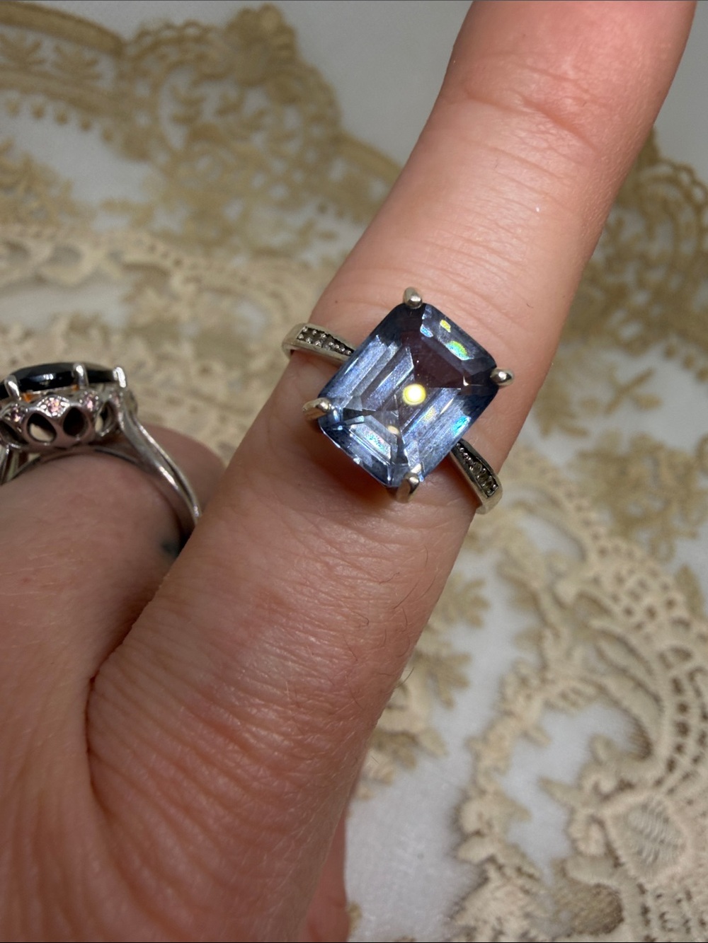 Vintage 4ct Genuine Tanzanite 925 Ring Sz 8.5 Old Hollywood Estate Old Money